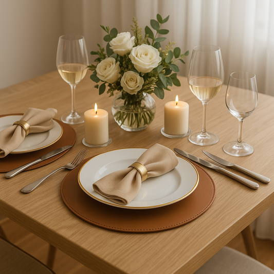 Souplat Redondo Velena em couroSintético Dupla-Face Mesa De Jantar