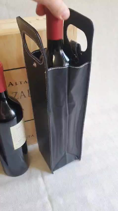 Saco Bag Sacola Para Vinho Garrafas de Bebidas e Presentes! Sofisticada em Couro Sintético Luxo - 1 Garrafa