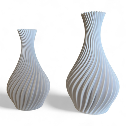 Conjunto de Vasos Decorativos Ondulados – Design Escultural e Sofisticado