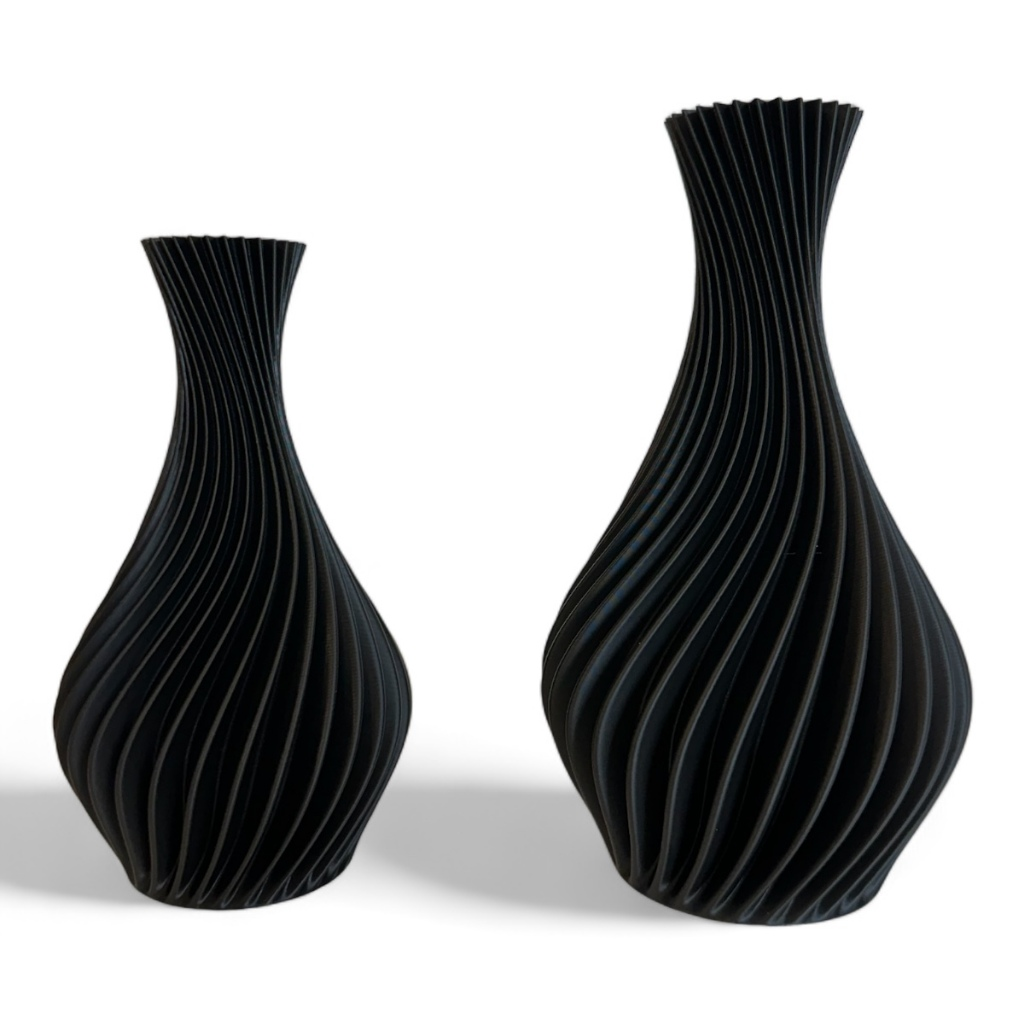Conjunto de Vasos Decorativos Ondulados – Design Escultural e Sofisticado