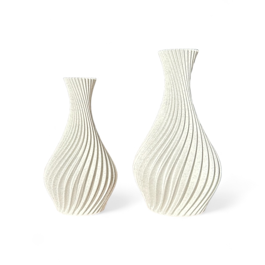 Conjunto de Vasos Decorativos Ondulados – Design Escultural e Sofisticado