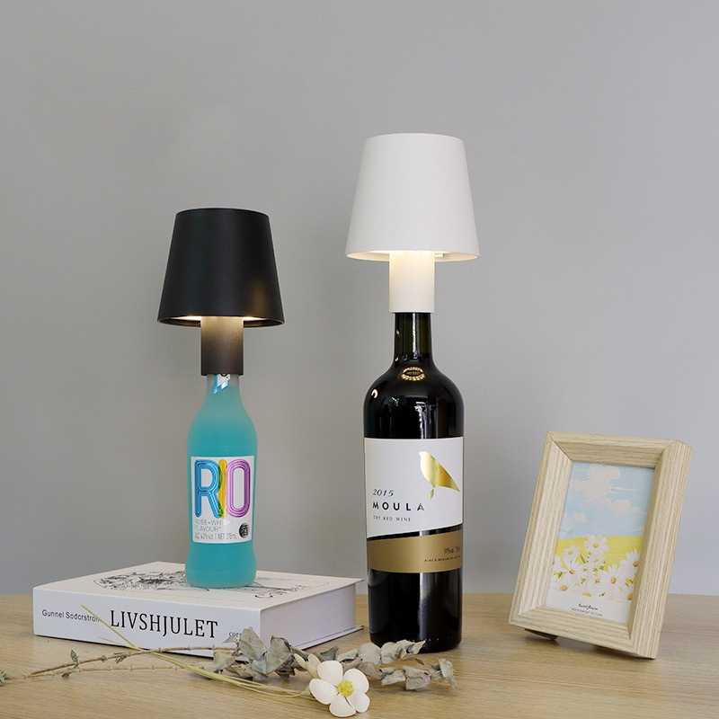 Lampada LED De Mesa Sem Fio De Vinho Whisky Abajur de Garrafa Touch Decoração