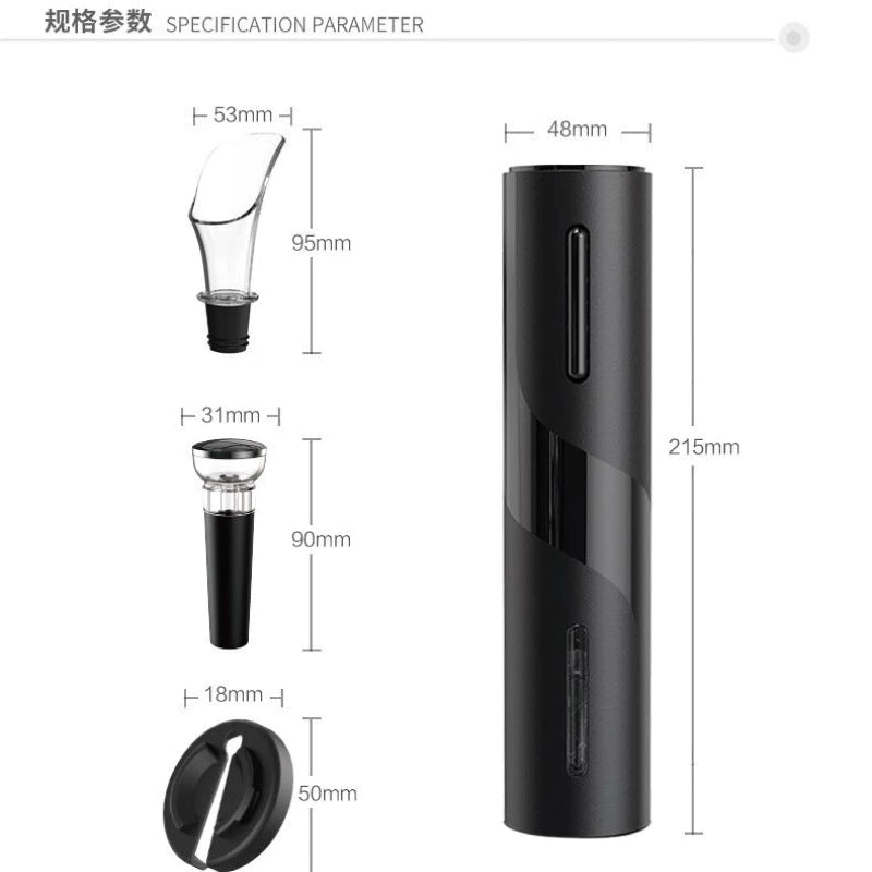 Kit Elétrico Premium para Vinho  4 em 1 – Mais praticidade, elegância e sofisticação para os momentos que merecem um brinde.