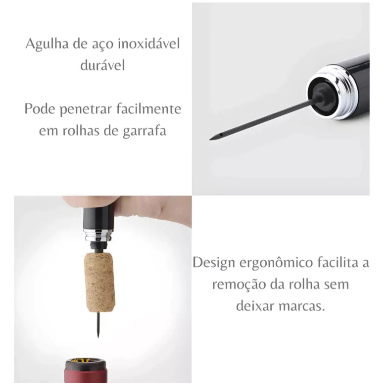 Abridor pneumático de vinho Roma