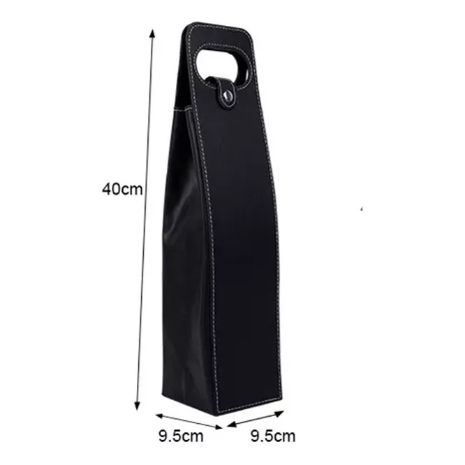 Saco Bag Sacola Para Vinho Garrafas de Bebidas e Presentes! Sofisticada em Couro Sintético Luxo - 1 Garrafa