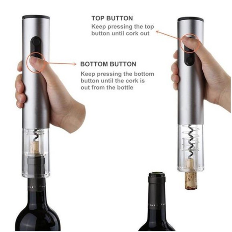 Kit Abridor De Garrafa De Vinho Automático Saca Rolha Elétrico A Pilha Presente para casa
