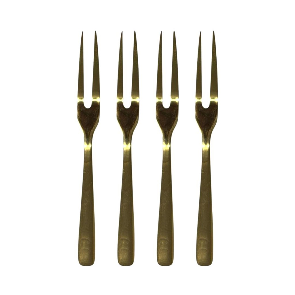 kit 4 Garfos em Aço Inox para Aperitivo Velena